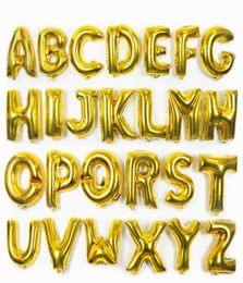 09 1pcs 16 inch A Z number letter alphabet foil balloons shining goldsilverpure bluepink rose gold SN10985297682