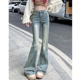 Women's Jeans Skinny High Waist Flare Women Sexy Elegant Washed Vintage Denim Retro Trousers Korean Y2k Clothes Casual Pants Streetwear