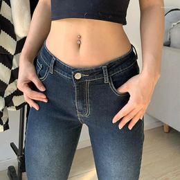 Women's Jeans Low Waisted Y2K Flare Aesthetic Retro 2000S Cute Denim Sweatpants Streetwear Fashion Harajuku Casual Capris