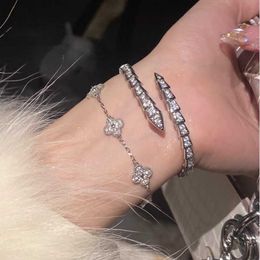 High quality fashion design love symbol bracelet Exquisite and Luxury Diamond Snake Bracelet Elegant Extraordinary Grade Lucky with Original logo box bvilgarly