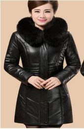 Jackets for Women Winter Women039s Genuine Sheepskin Leather Jacket Coat Faux Fox Fur Hat Women039s Leather Jacket A3704511194