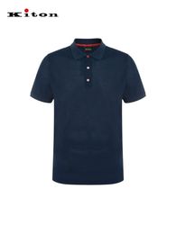 Men Polos Summer Kiton Cotton Blue and Black Tennis Short Sleeve T-shirt