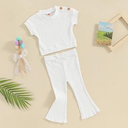 Set di abbigliamento fhutpw per bambini bambini outfit stampare mucca top-shirt top cartone animato pantaloni svasati set di ragazze occidentali