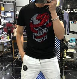 Man Rhines Print T-shirt Fashion Casual tshirts Cool Hip Hop Streetwear Top Tees Male Clothing size M-5XL - White/Black/Red8256600