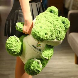 Stuffed Plush Animals Kaii Green Crocodile Plush Doll Lovely Stuffed Animals Soft Kids Toys Cute Sitting Crocodile Accompany Plushies Toy Gifts