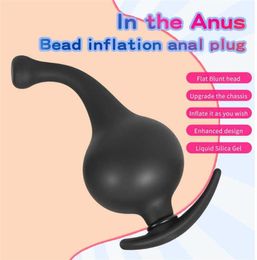 Mas Items Silicone Inflatable Anal Plug 21cm Butt Plug Ass Sex Toys for Women Vagina Stimulation Anus Expansion Mas Sex Ap6826247