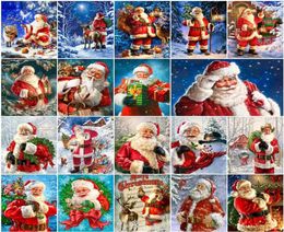 AZQSD Christmas Diamond Painting Santa Claus Full Square Embroidery Diamond Art Winter Cross Stitch Rhinestones Home Decor9297205