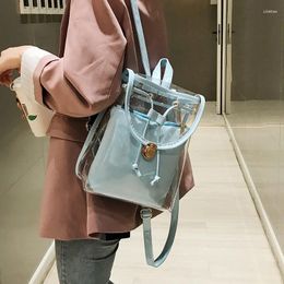 Backpack 2024 Mini Fashion Women PVC Designer Girl Clear Transparent Bag Jelly Travel For Lady Female Shoulder Bags