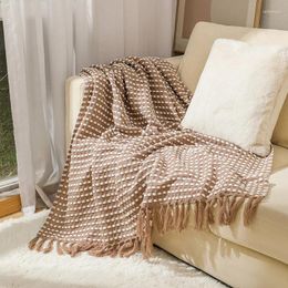 Blankets Textile City Ins Knitted Blanket Solid Plain Home Decor Sofa Cover Daily Shawl Warm Towel