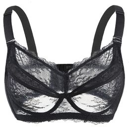 Womens large-sized fully covered lace ultra-thin bra underwear 34 36 38 42 44 48 B C D E F G H 240430