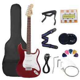 Guitar 39 inch ST electric guitar with 6 strings and 21 Fretz bass wood body electric guitar including speakers necessary guitar components and accessories WX