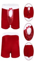 New Year Red Mens Lingerie Velvet Christmas Holiday Boxer Shorts Underwear Underpants Sexy Men Halloween Costumes39660283468375