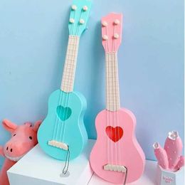 Guitar Childrens four stringed piano music toy four stringed small guitar Montessori educational instrument music toy learning gift for boys aged 3 to 6 WX