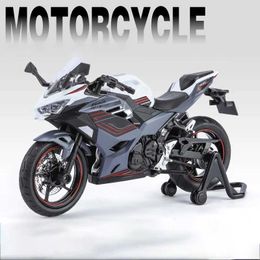 Diecast Model Cars Miniatures 1/12 Kawasaki Ninja 400 Alloy Diecast Collection Motorcycle Model Sound Light Autocycle Car Toys Gift For Boyfriend Y240520OLFF
