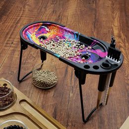 Tinplate rolling operation console smoking roll metal tray multifunctional manual smoke trays accessories tobacco case dry herb random color