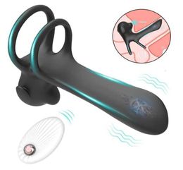 Sex Toy Massager Cock Penis Ring Men Couple Vibrator Wireless Remote Control Cockring Vaginal Toys Male Sleeve2855612