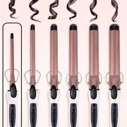 1PC 9mm 1m 22mm Professional Gold Electric Hair Curler Curling Iron Waver Pear Flower Cone Wand Styling Tool 2 240506