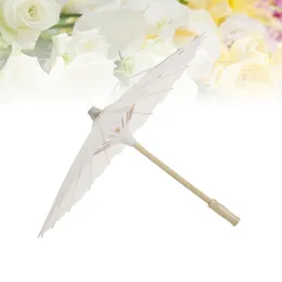 Umbrellas 4 Pcs Wedding Decoration White Parasol Oil Paper Umbrella Decorations For Ceremony Bamboo