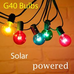 21m LED solar string light waterproof outdoor Christmas decoration light bulb G40 holiday garden RGB fairy light wedding campsite 240518