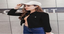 Women Fashion Jeans Jacket 2020 Spring Summer Long Sleeve Stretch Short Denim Jacket Coat White Black Pink Coat Womens Outerwear D6199506