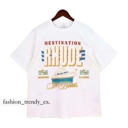 Mens Designer T Shirt Rhude Shirt Card Logo Lettered Print Couples For Men And Women Tshirt Cotton Is Loose In Summer Shirt Rhude Tshirt 694