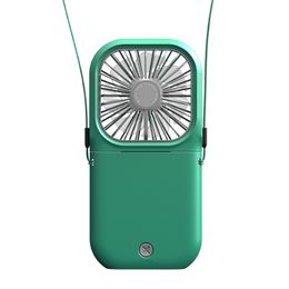 Usb Portable Mini Silent Fans 4-speed Rechargeable Desktop Electric Fan 3000mAh power bank hanging neck Folding Intelligent digital display Phone Holder