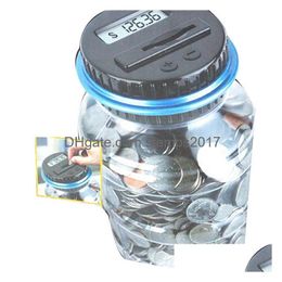 Storage Bottles Jars Creative Digital Money Box Electronic Usd Coin Counter Piggy Bank Saving Jar Gift With Lcd Sn Drop Delivery H Dhohe
