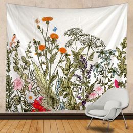 Tapestries Beautiful Flower Art Wall Tapestry Mandala Hippie Sofa Blanket Bohemian Living Room Home Decoration Bed Sheet
