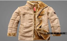 New winter Jackets Men039s highgradeair force fur clothing Add flocking add thickened fur leather dust coat Jack7508490