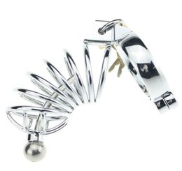 40/45/50mm for choose Master Series Asylum 6 metal device cock cage with urethral catheter penis lock sex toys men Y18928041554998