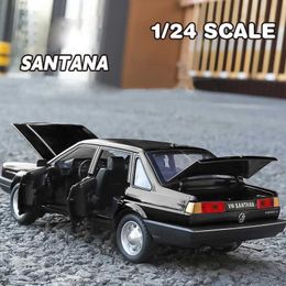 Diecast Model Cars Diecast 1 24 Volkswagen Santana Alloy Classic Model Car Sound And Light Gift For Boyfriend Collection Hobbies Present With Kids Y24052049BI