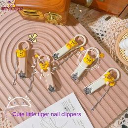 Nail Care Mini cute tiger nail clipper ear spoon household baby nail clipper folding nail clipper knife nail care control tool WX