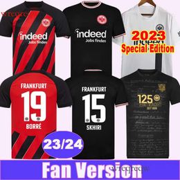 2023 24 Eintracht Frankfurt SKHIRI Mens Soccer Jerseys LENZ ALARIO KOCH BORRE Home White Away Special Commemorative Edition Football Shirts