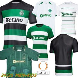 Sports CP 24 25Lisbon Football Jersey Home Blue Lisbon Special Jovan Sarabia Vietto 2023 2024 Maillot Jersey Sporting Club De Football Shirt Men's and Children's Set