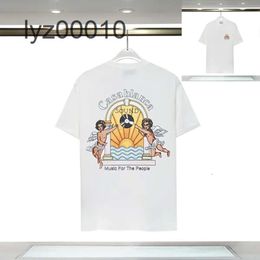 Luxury Clothing Street Shorts Sleeve Clothes Casablanca Fashion t Shirt Men Women Designers Tees Apparel Tops Man Casual Chest Letter MZEZ