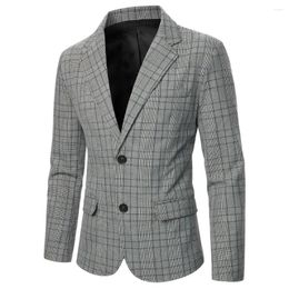 Men's Suits Blazer Striped Black And White Grid Coat British Casual Style Top Wedding Dinner Party Stage Suit