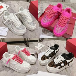 designer Womens Mens Casual Shoes High Quality Walking Sneakers Leather Man Women Jogging Sports Trainers Fashion Shoe glitter Pink Sier Black White 35-45