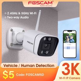 Wireless Camera Kits FOSCAM 5MP 3K QHD Security Camera 5G/2.4GHz WiFi Home Security Camera Bidirectional Audio 66ft Colour Night Vision Outdoor Camera J240518