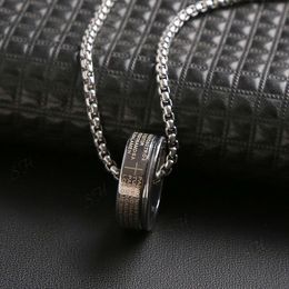 Titanium Steel Non fading Instagram Hip Hop Bounce Tide Men's Ring Necklace Personalised Internet Red Sweater Chain Accessories Simple Pendant