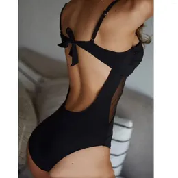 Women's Swimwear Women Bikini Wrap Swimsuit Solid Color Vintage Swim Swimsuits Mesh Backless One Piece Retro Swimwears Plus Size Bathing