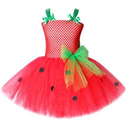 Baby Girls Tutu Dress Strawberry Princess Dresses for Kids Girl Birthday Costume Watermelon Halloween Christmas Costumes Toddler 240515