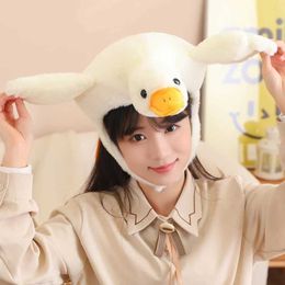 Stuffed Plush Animals Fluffly Simulation Big White Goose Doll Plush Hat Kaii Stuffed Animal Pillow Soft Kids Toys for Girls Birthday Gift Home Decor