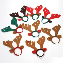 Christmas Decorations Ups Head Buckle Elk Hair Hoop Reindeer Antler Headband Deer Horn Kids Adts Accessory Party Festival Drop Deliver Dhvsc