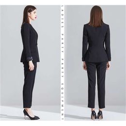 Black Shawl Lapel PantSuits Women Suits Plus Size Custom Made Ladies Blazer+Pants for Work Pantsuit Wedding Party