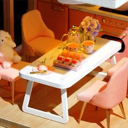 Wooden Mini Doll House DIY Handmade Production 3D Puzzle Assembly Building Duplex Apartment Model Toys Gifts