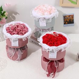 Decorative Flowers Rose Soap Bouquet Mother's Day Home Decor Artificial Garden Decoration Table For Wedding