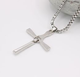 Necklacespendants Fast And Furious Movie Jewellery Classic Rhinestone Pendant Sliver Cross Necklaces Pendants For Men Rxltx Jgn31 Dr2307523