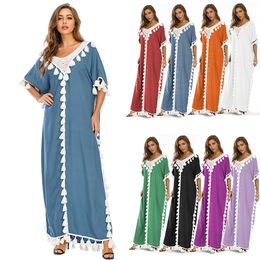 Muslim Blouse Loose Casual Maxi Abaya Ramadan Prayer Dress SDSA-057