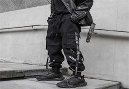 HOUZHOU Black Cargo Pants Men Joggers Cargo Trousers for Men Jogging Japanese Streetwear Hip Hop Hippie Techwear Gothic Ribbon 2119575108