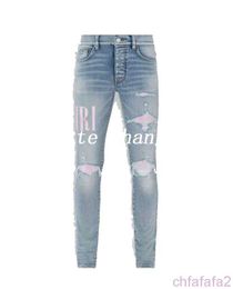 Designer maschi jeans split pantaloni in denim slim fit hip hop bottone hip hop maschi elastic womens bule slim jean viola vero lusso 765635377 4jmm
